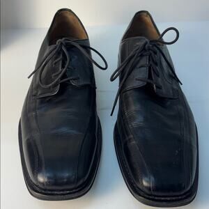 Johnston & Murphy 20-6461 Black Leather Bicycle Toe Oxford Dress Shoes 8.5M